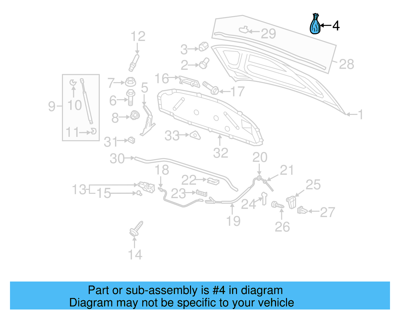 Hood Hardware Kit 1K0-898-615 - View 5