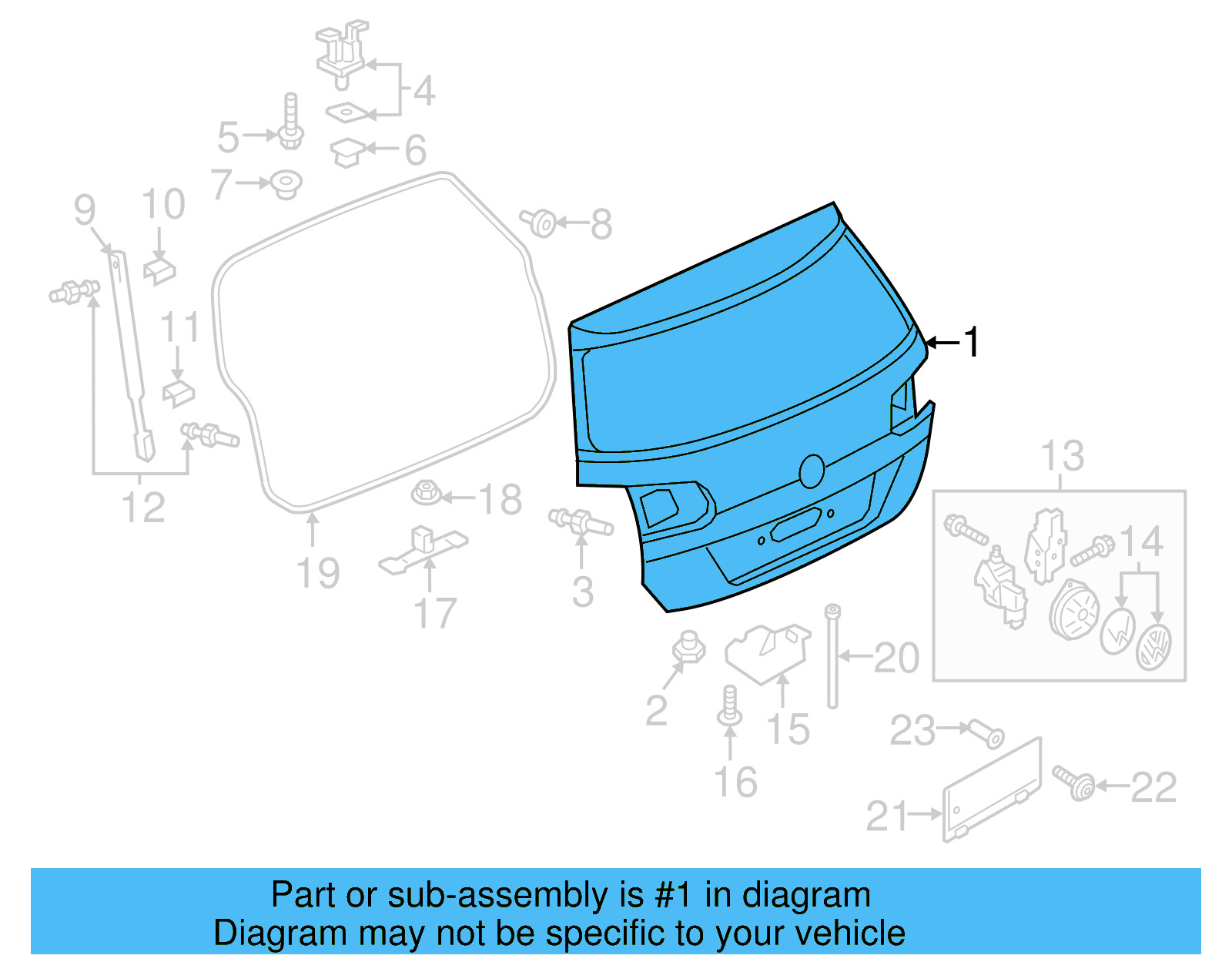Lift Gate 5G9-827-025-E - View 5