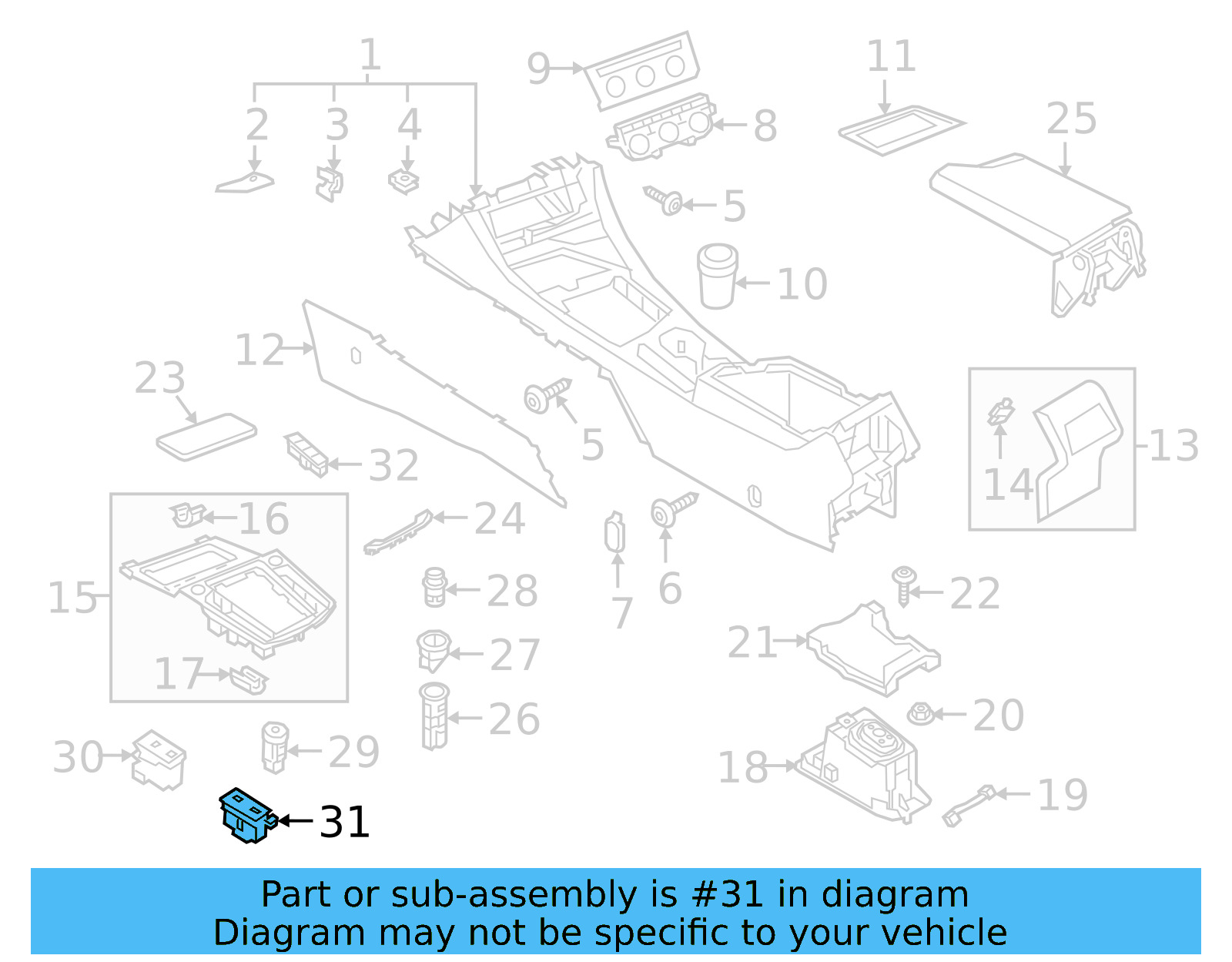 Electronic Parking Brake Control Switch 17B-927-225-A - View 6