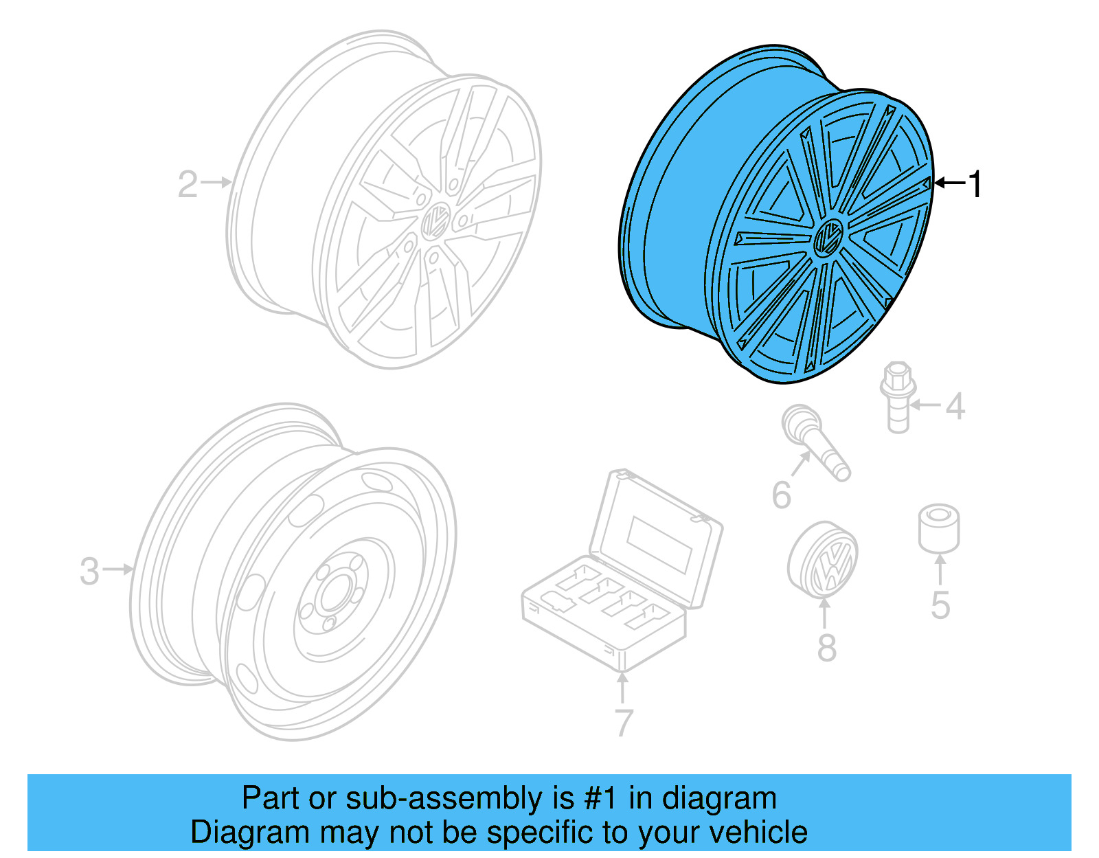 Wheel, Alloy 5GM-601-025-R-88Z - View 8