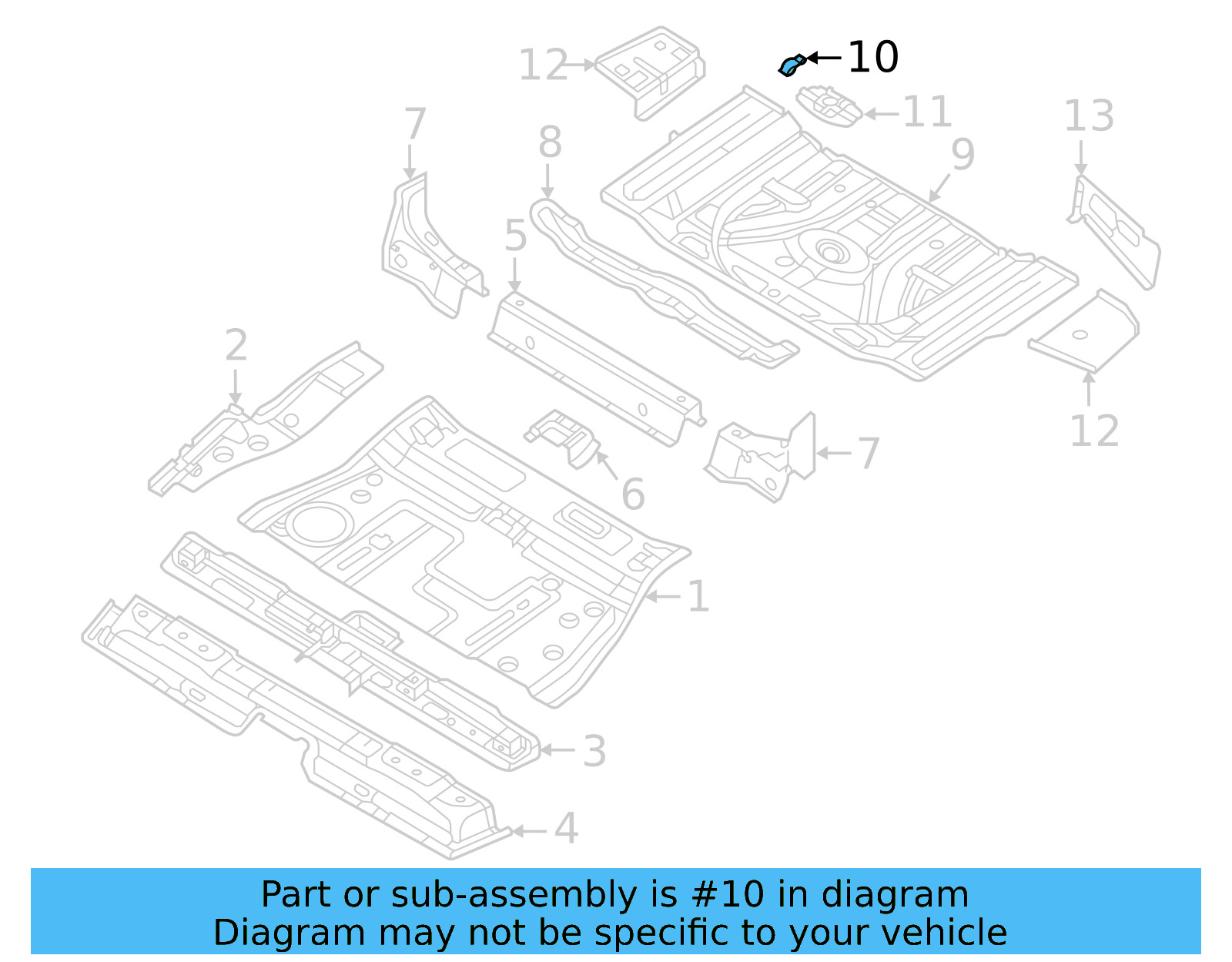 Rear Floor Pan Bracket 3QF-012-129 - View 3