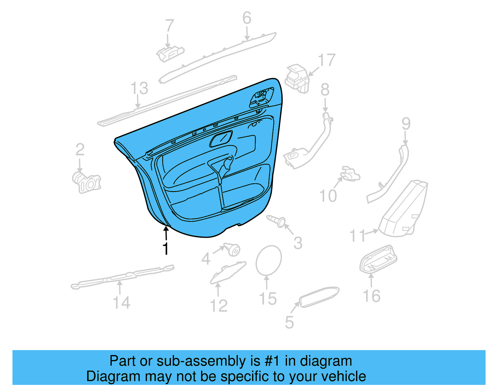 Door Trim Panel 1K6-867-212-MA-TRT - View 4