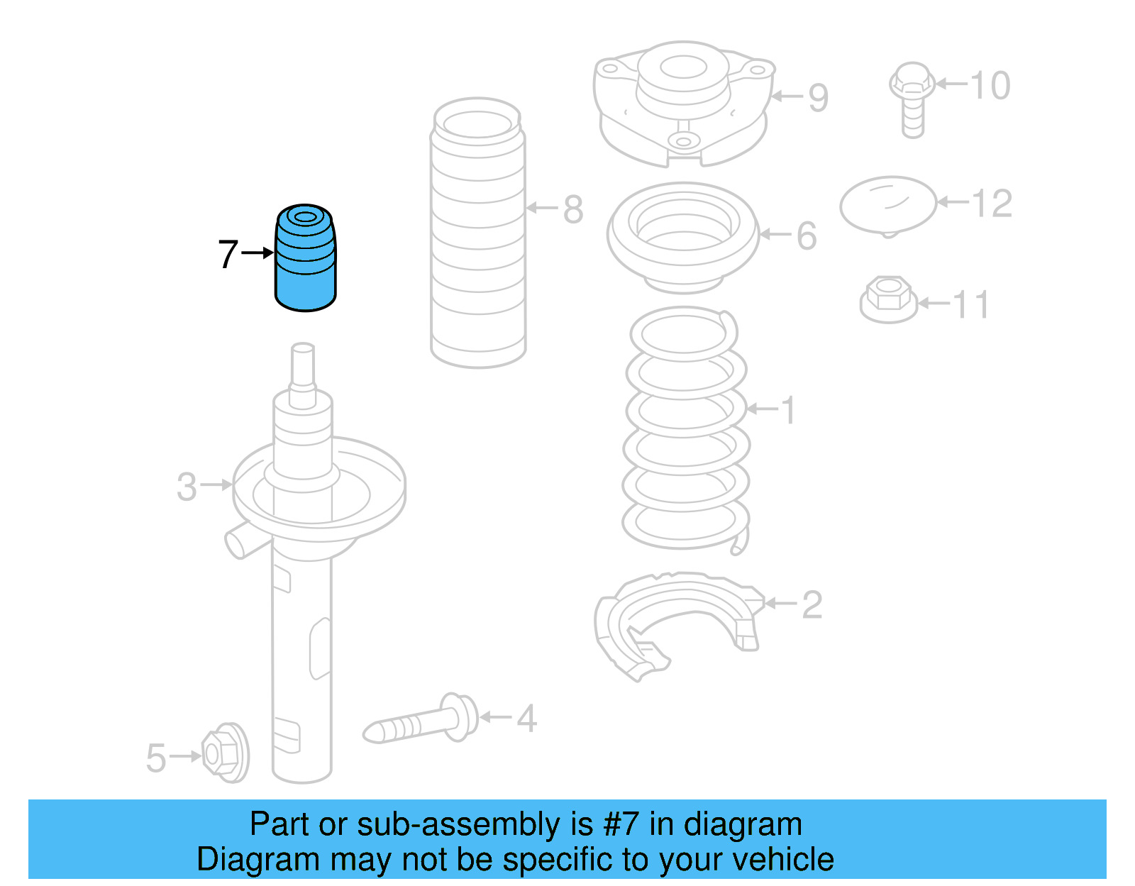 Strut Bumper 1K0-412-303-AE - View 3