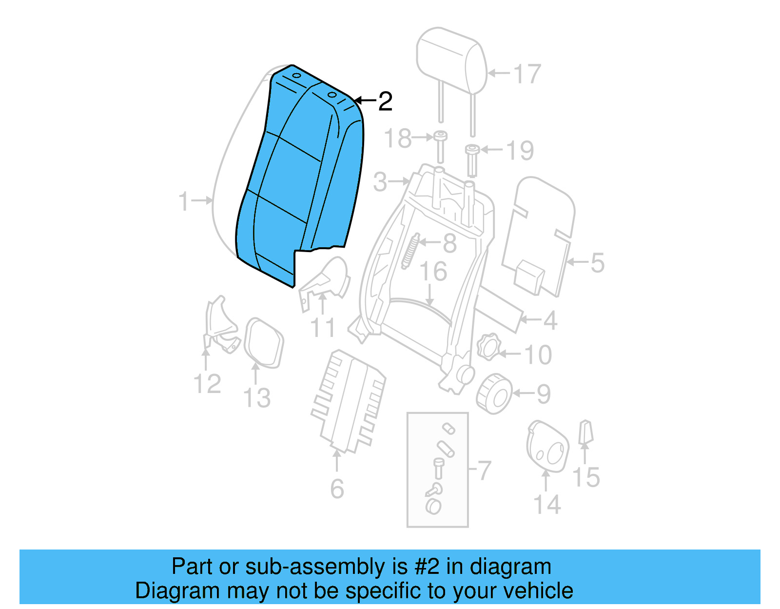 Seat Back Pad 3C0-881-775-AL - View 7