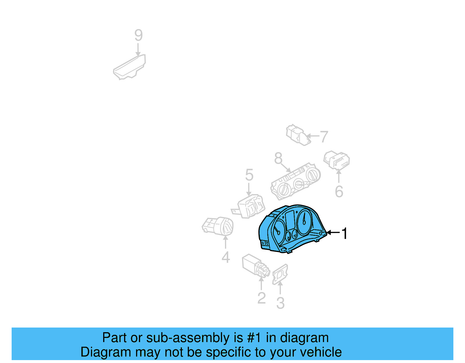 Cluster Assembly 1K0-920-954-R - View 5
