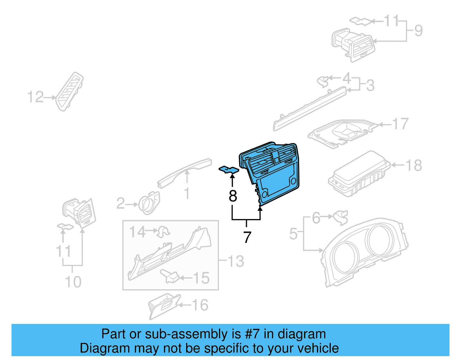 Radio Trim 5GM-819-728-E-DAR - View 3