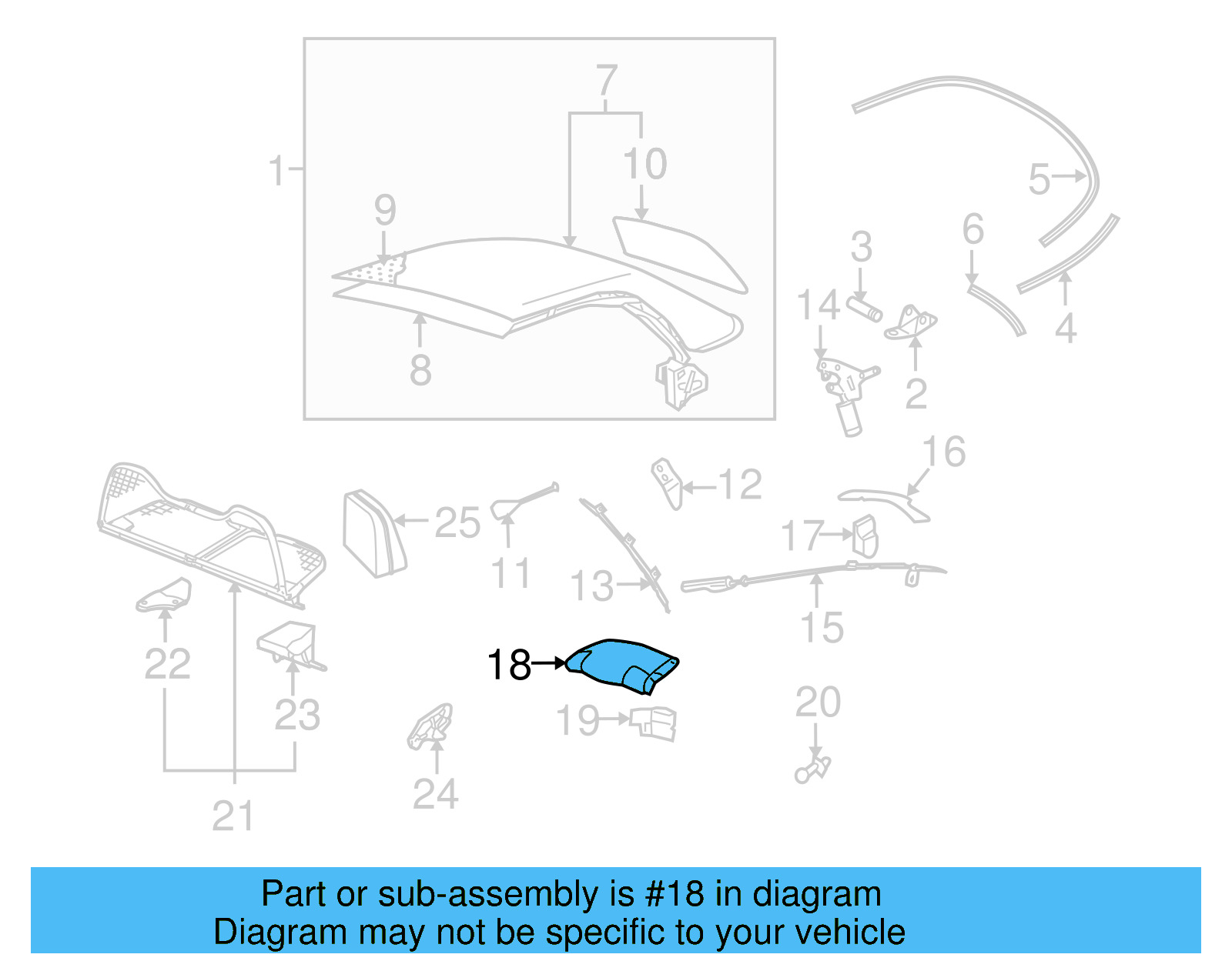 Convertible Stowage Cover 1Y0-871-041-D-7PW - View 9