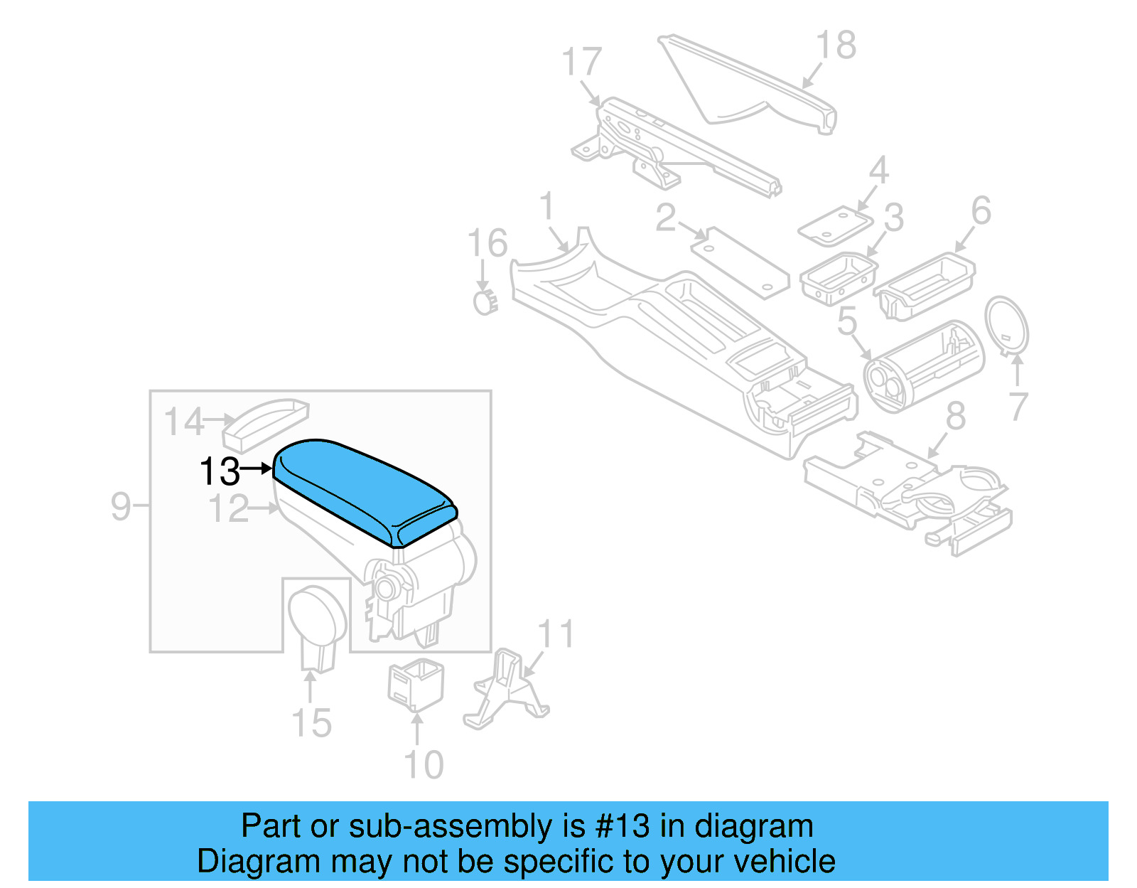 Armrest Door 3B0-867-173-GPD - View 16