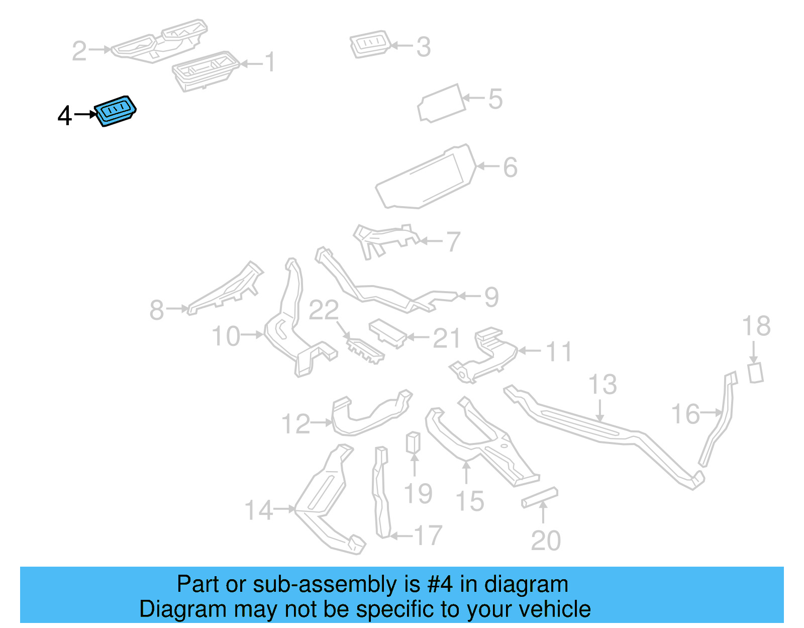 Air Vent Cover 3CN-819-701-82V - View 2