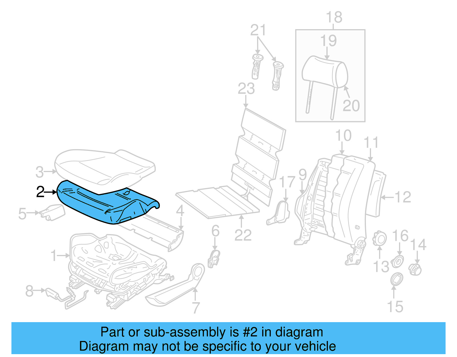 Seat Cushion Pad 3B0-881-375-J - View 9