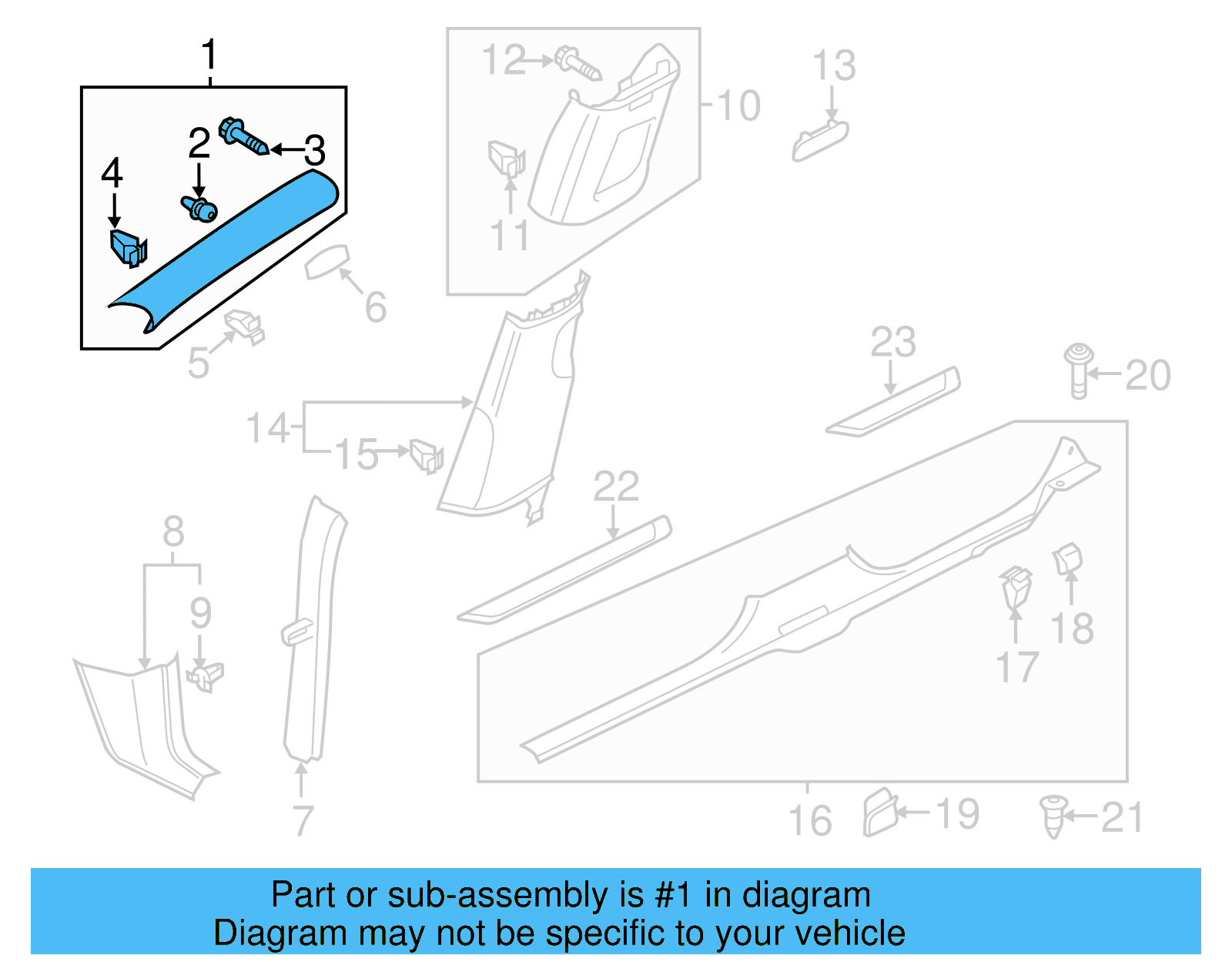 Windshield Pillar Trim 561-867-233-B-CE6 - View 11