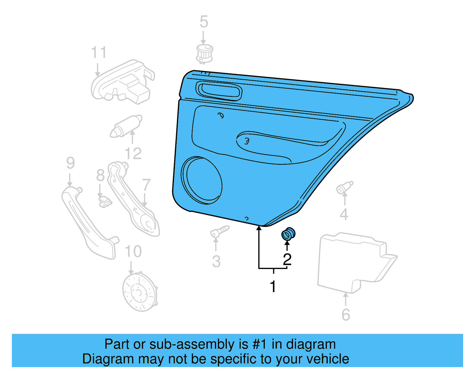 Door Trim Panel 1J5-867-211-AD-HXV - View 2