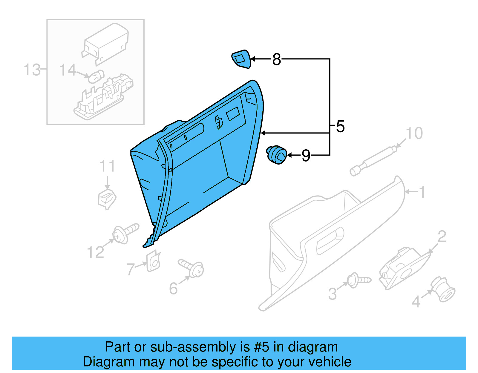 Glove Box Frame 5M1-857-114-E-82V - View 4
