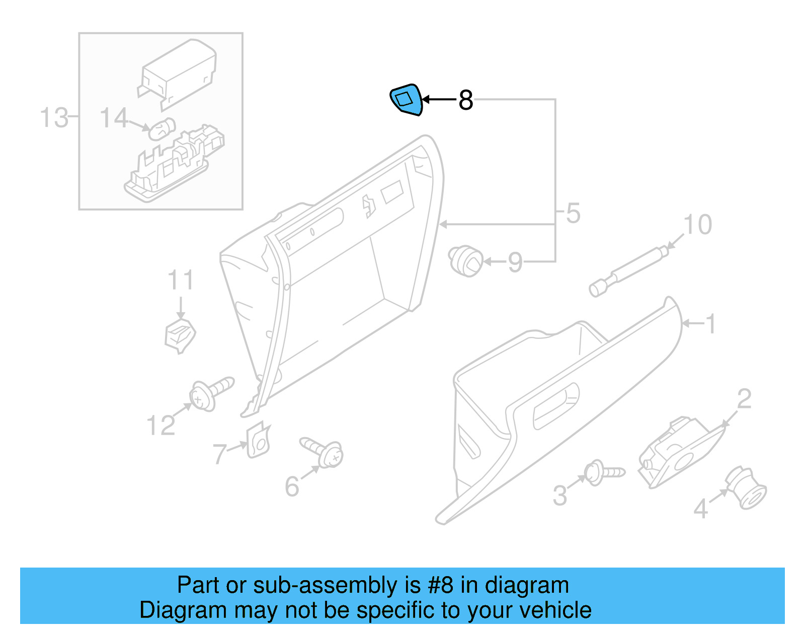 Glove Box Frame Lock Plate 5M1-858-543 - View 4