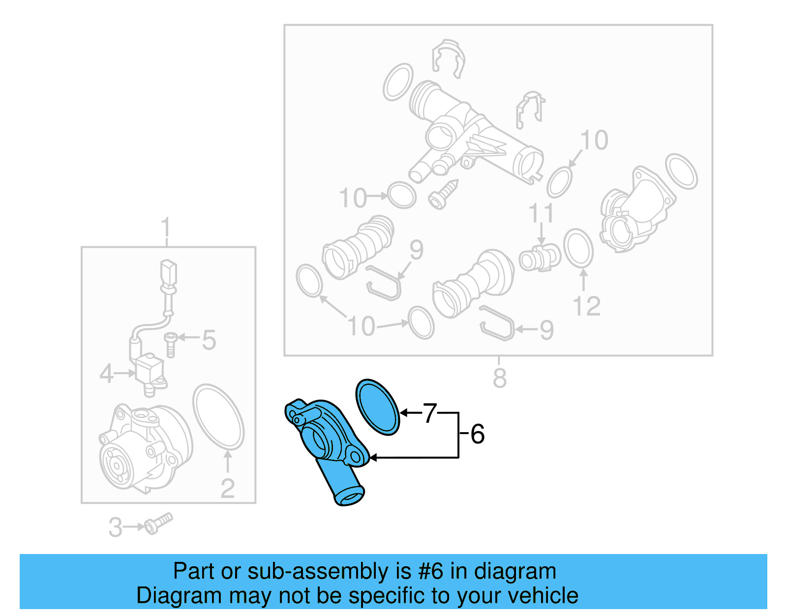 Engine Coolant Outlet Flange 04L-121-131-AA - View 9