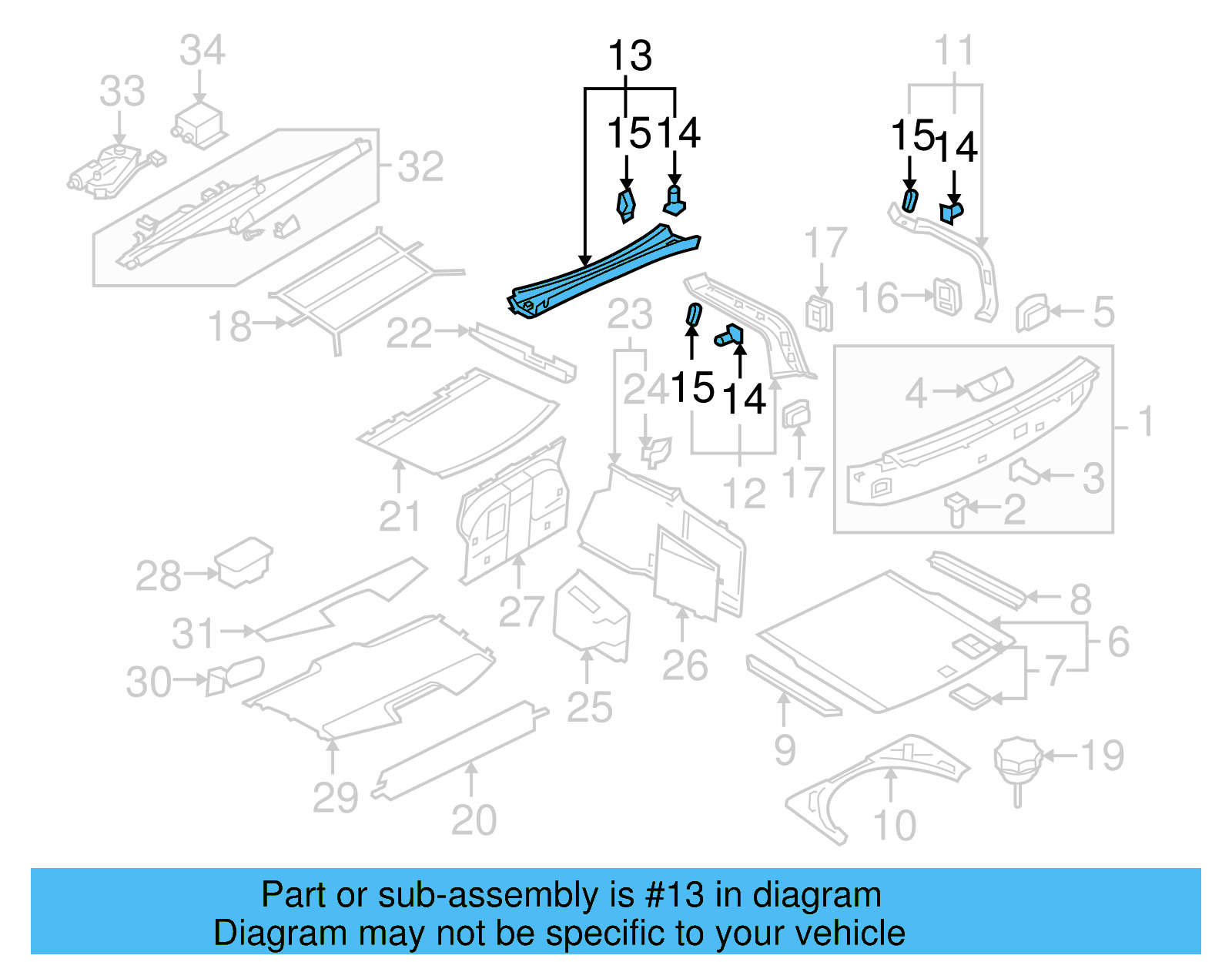 Channel Cover 3D5-863-721-G-71N - View 3