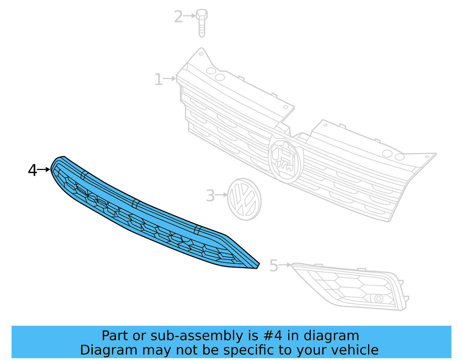 Lower Grille 5NN-853-671-D-9B9