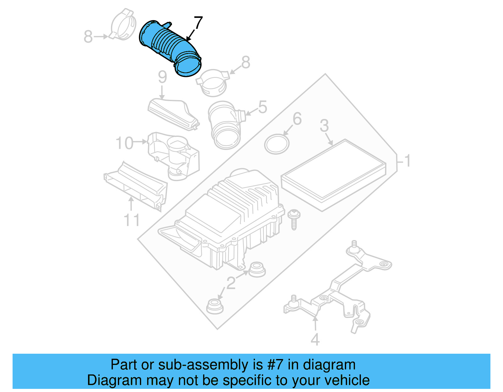 Intake Hose 1K0-129-684-S - View 2