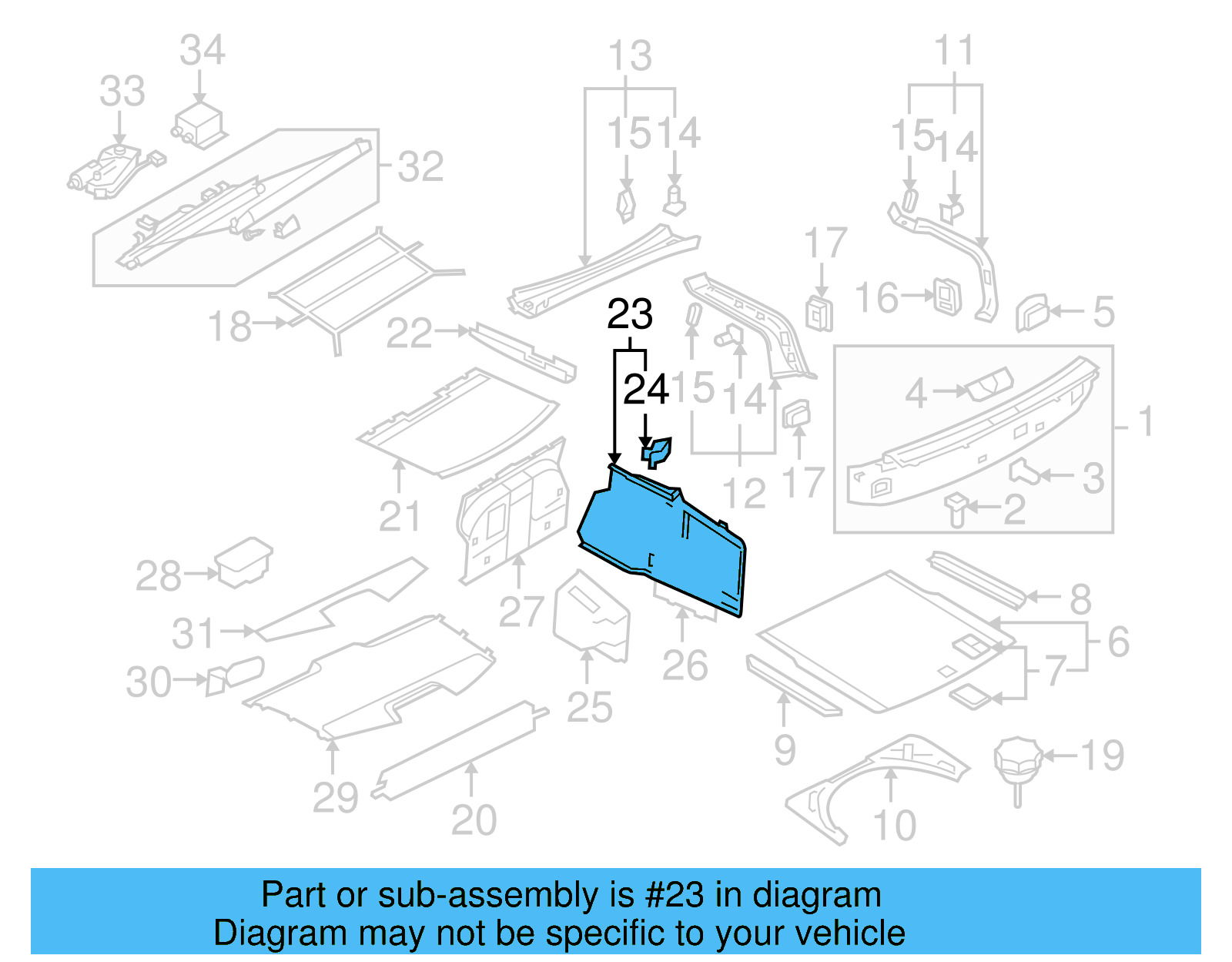 Side Trim Panel 3D5-867-427-D-1N5 - View 5