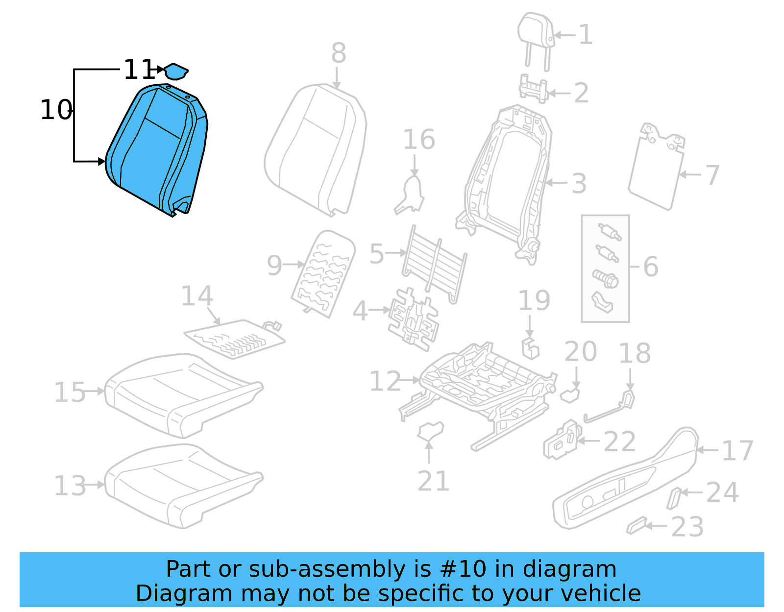 Seat Back Cover 3CN-881-806-AA-VJF - View 15