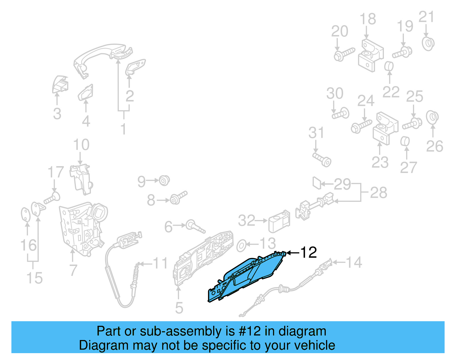 Handle, Inside 5G0-839-114-UBN - View 11
