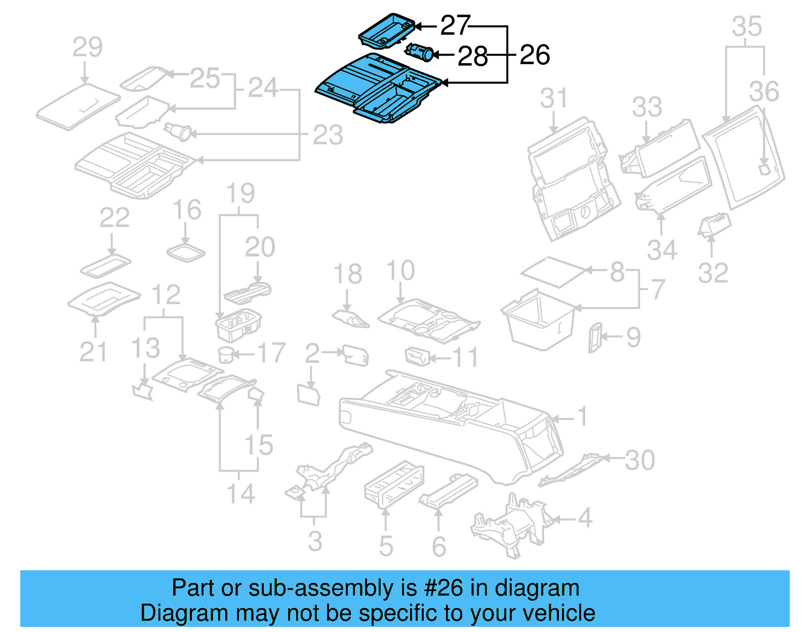 Ashtray Assembly 7L6-857-961-D-9B9