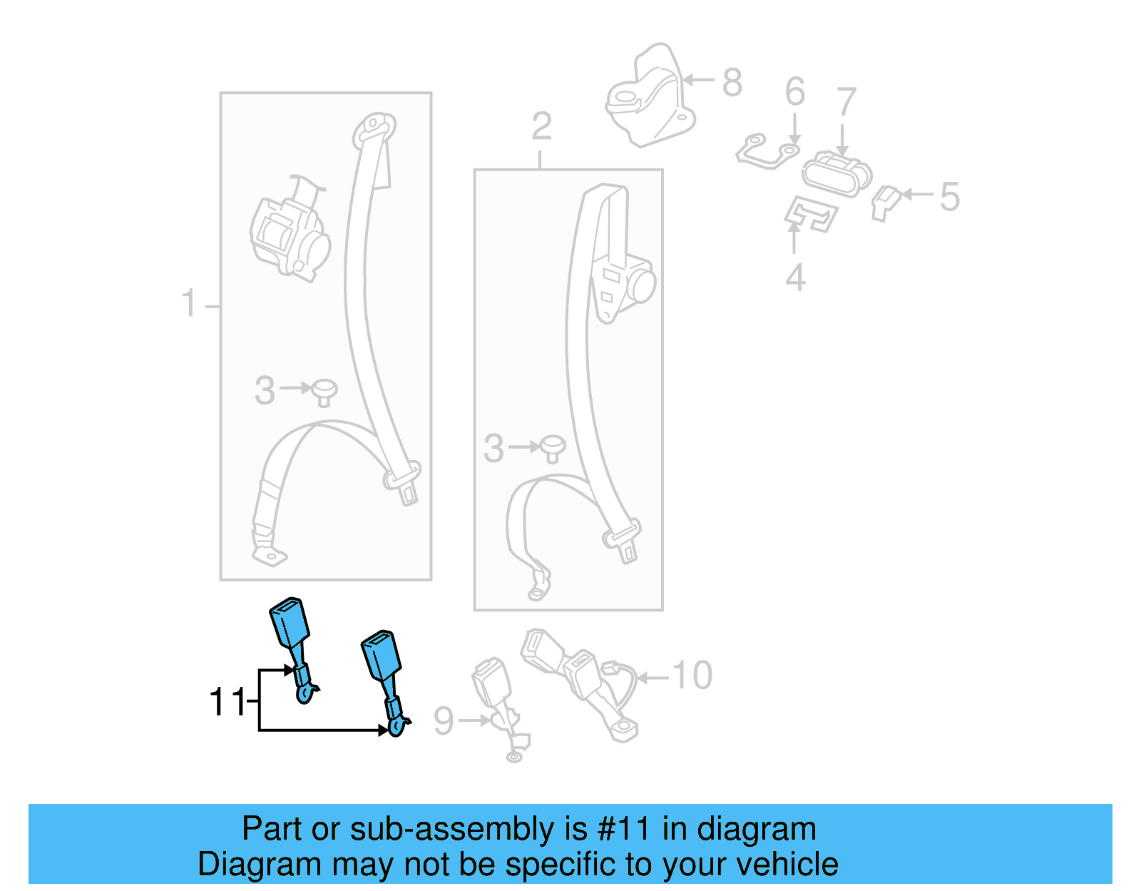 Buckle End 3D0-857-739-L-PNE - View 4