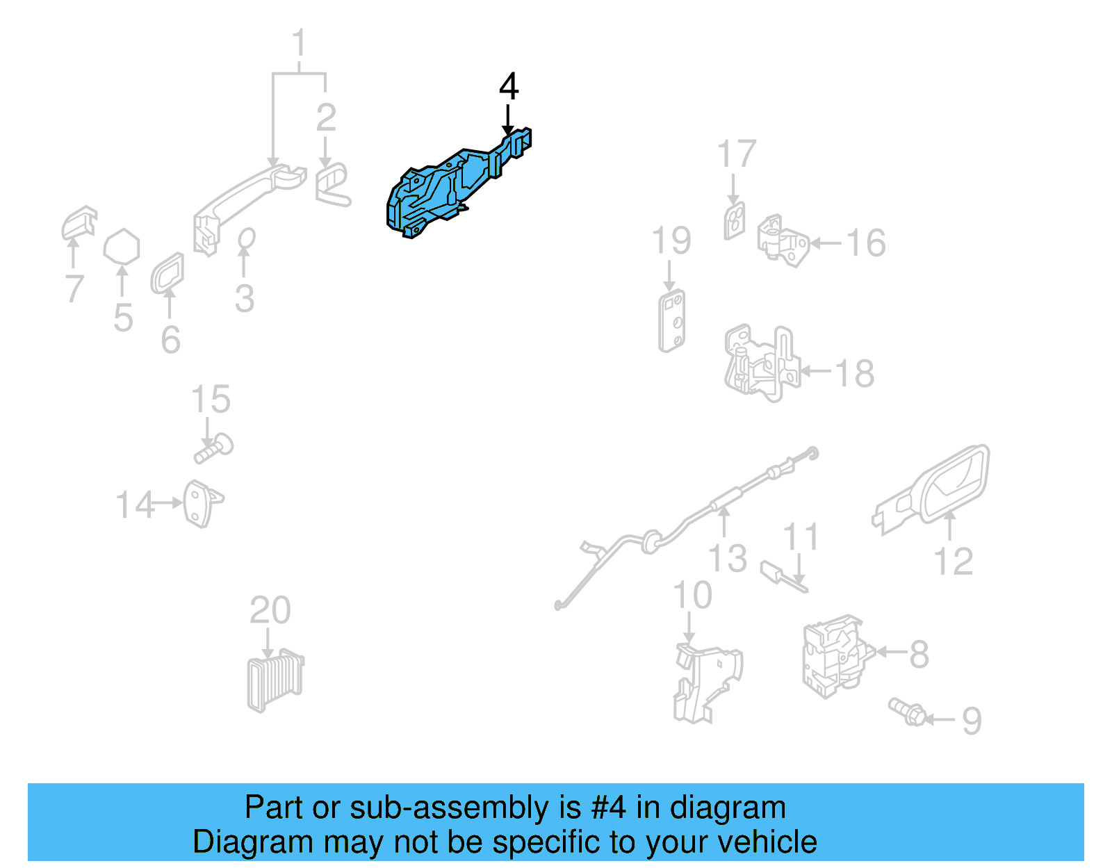 Exterior Door Handle Base 1Q0-837-885-B - View 7