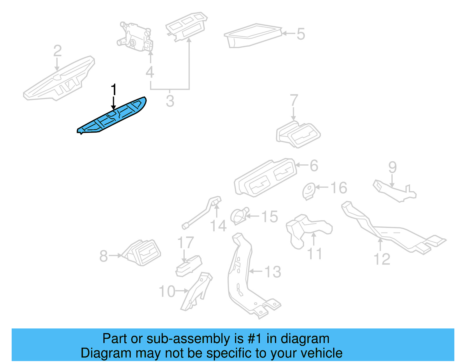 Defroster Grille 3C0-819-153-B-1QB - View 6