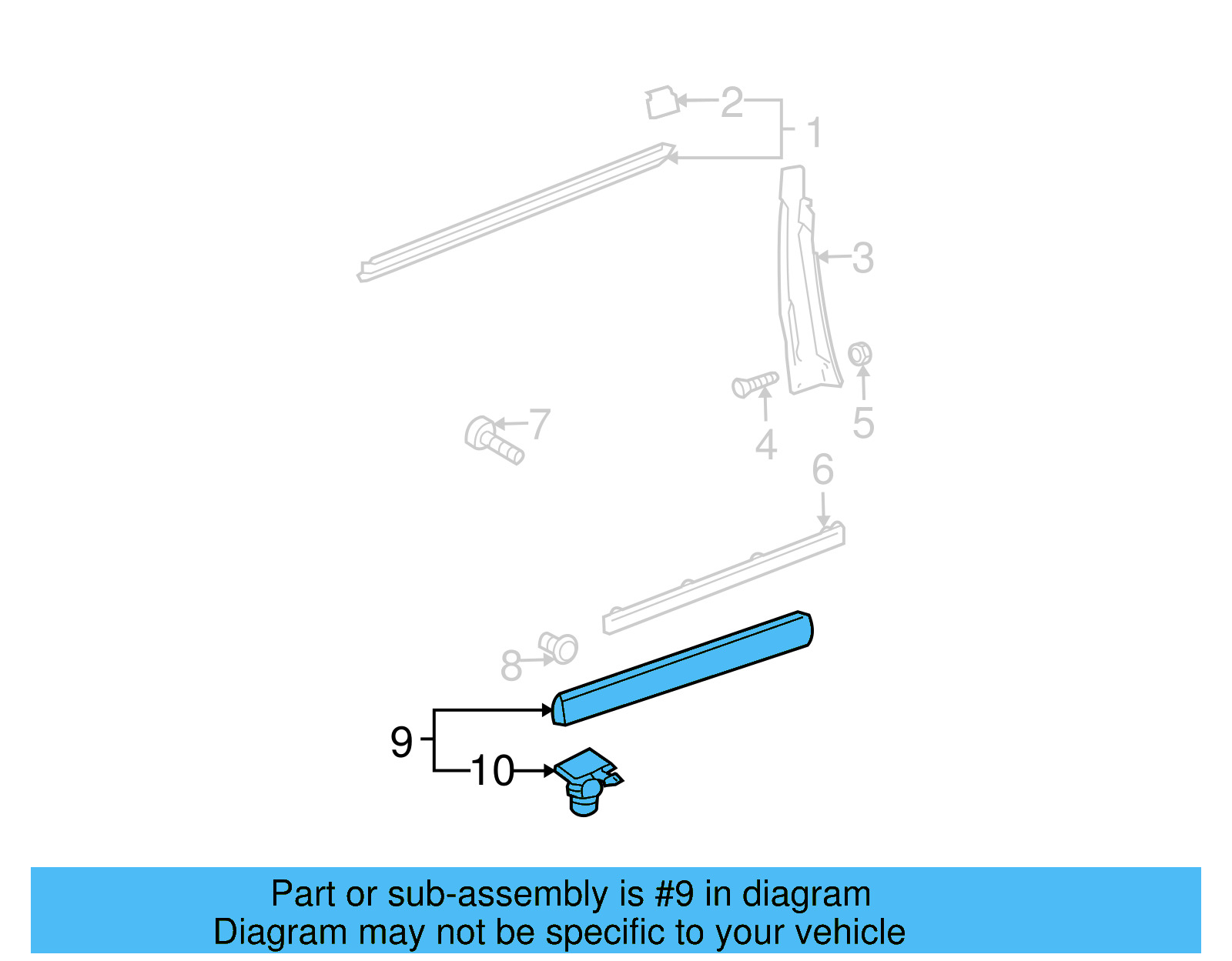 Lower Molding 3B0-854-939-B-B41 - View 16