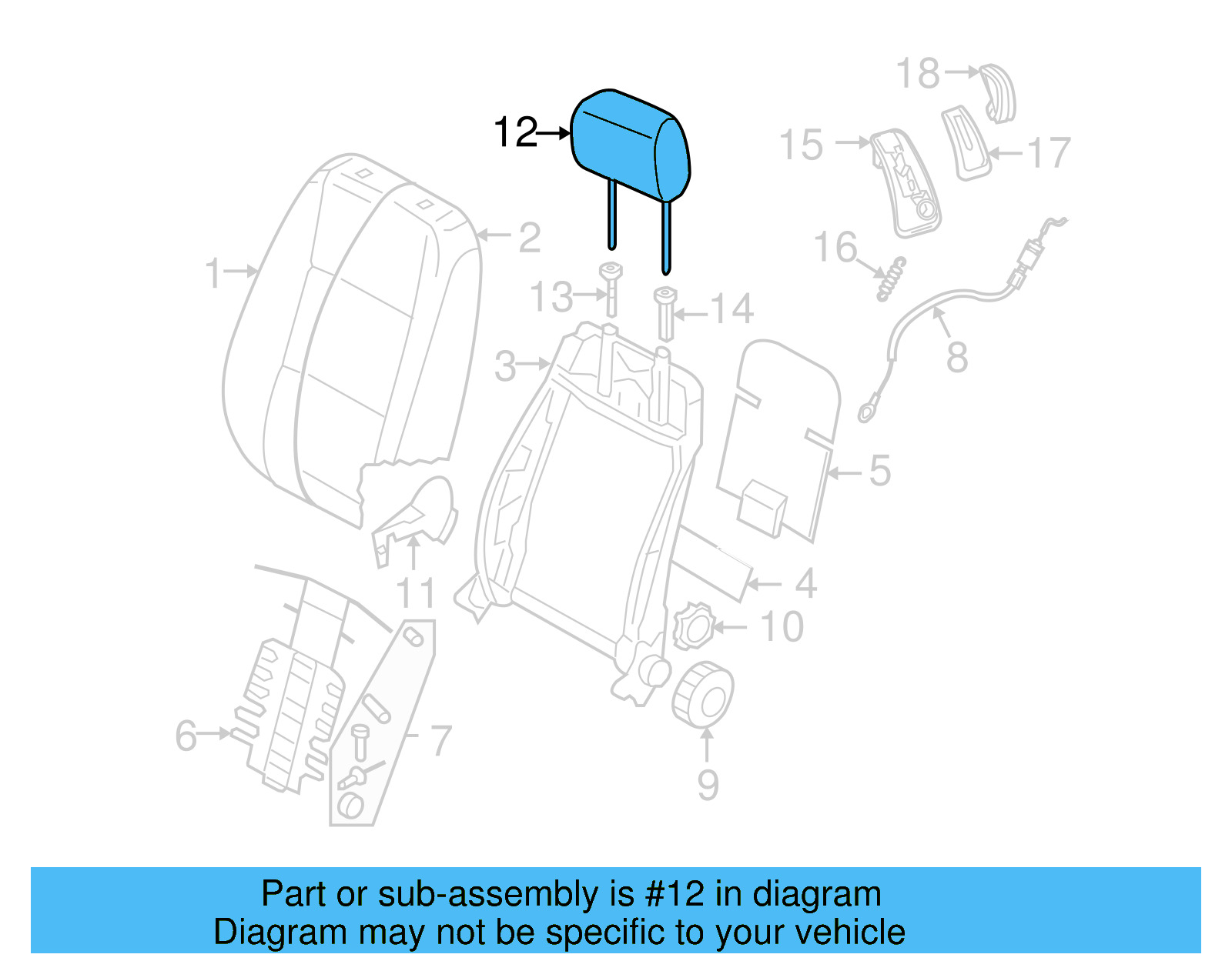 Headrest 1Q0-881-903-G-K84 - View 5