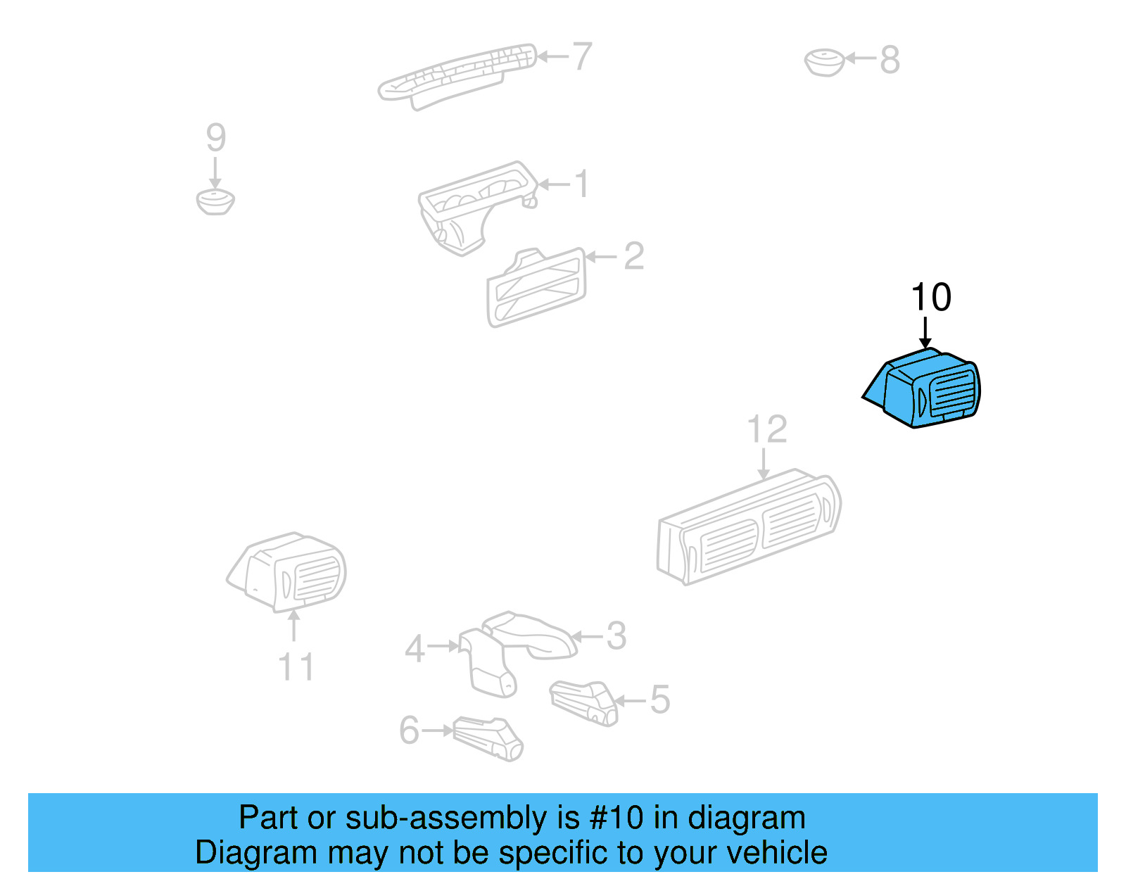 Vent Grille 3B0-819-704-C-2AQ - View 4