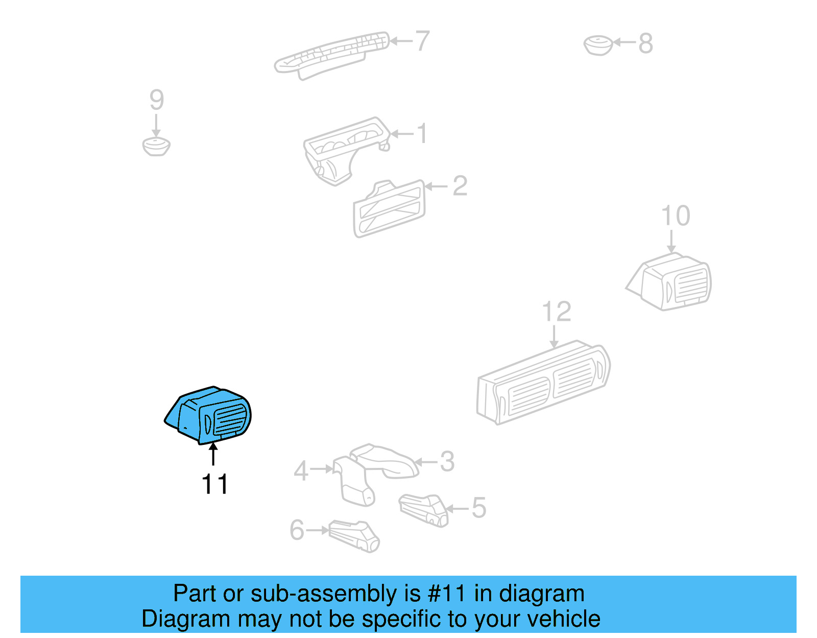 Vent Grille 3B0-819-703-C-4ET - View 4