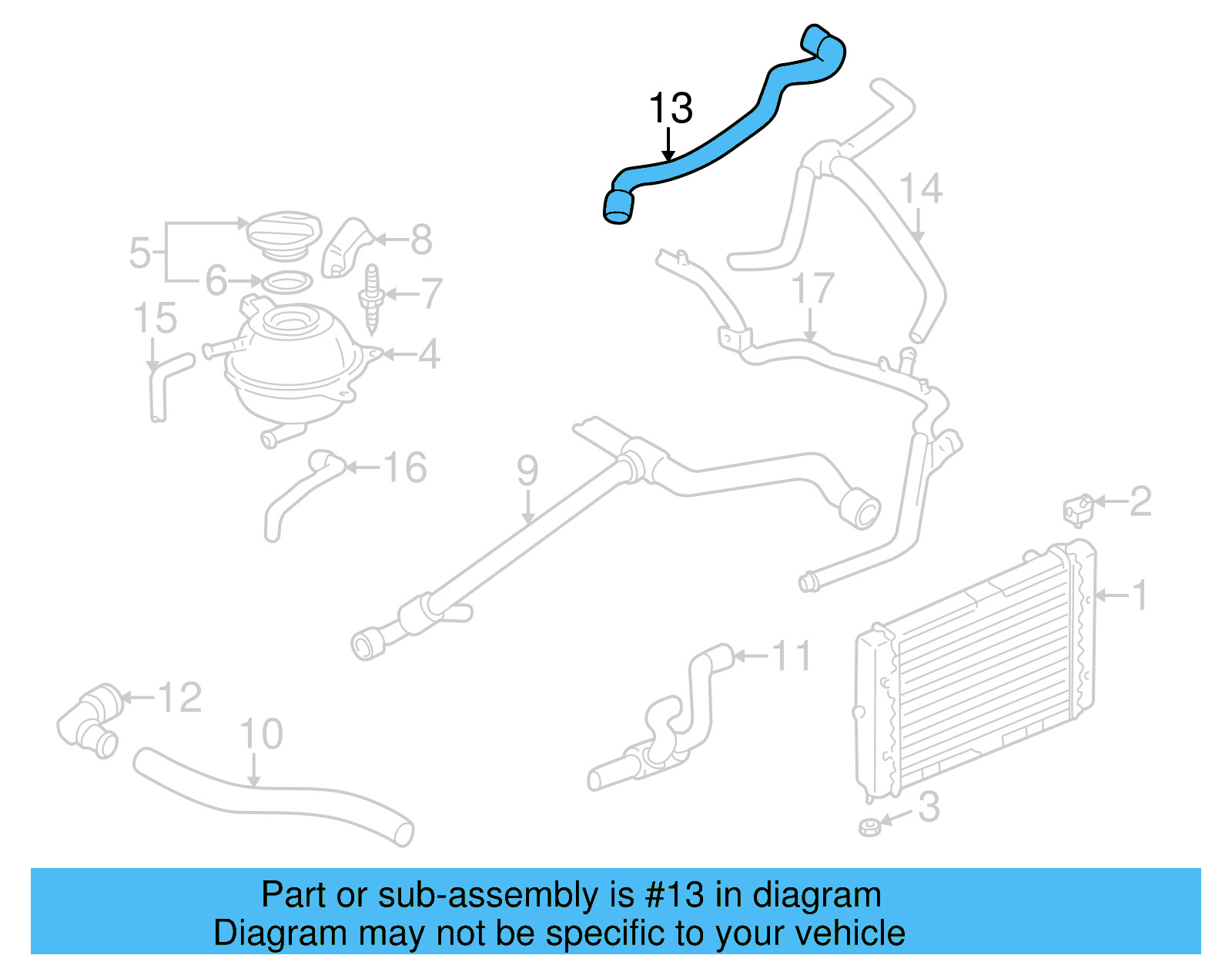 Water Hose Assembly 1H0-121-109-R - View 8