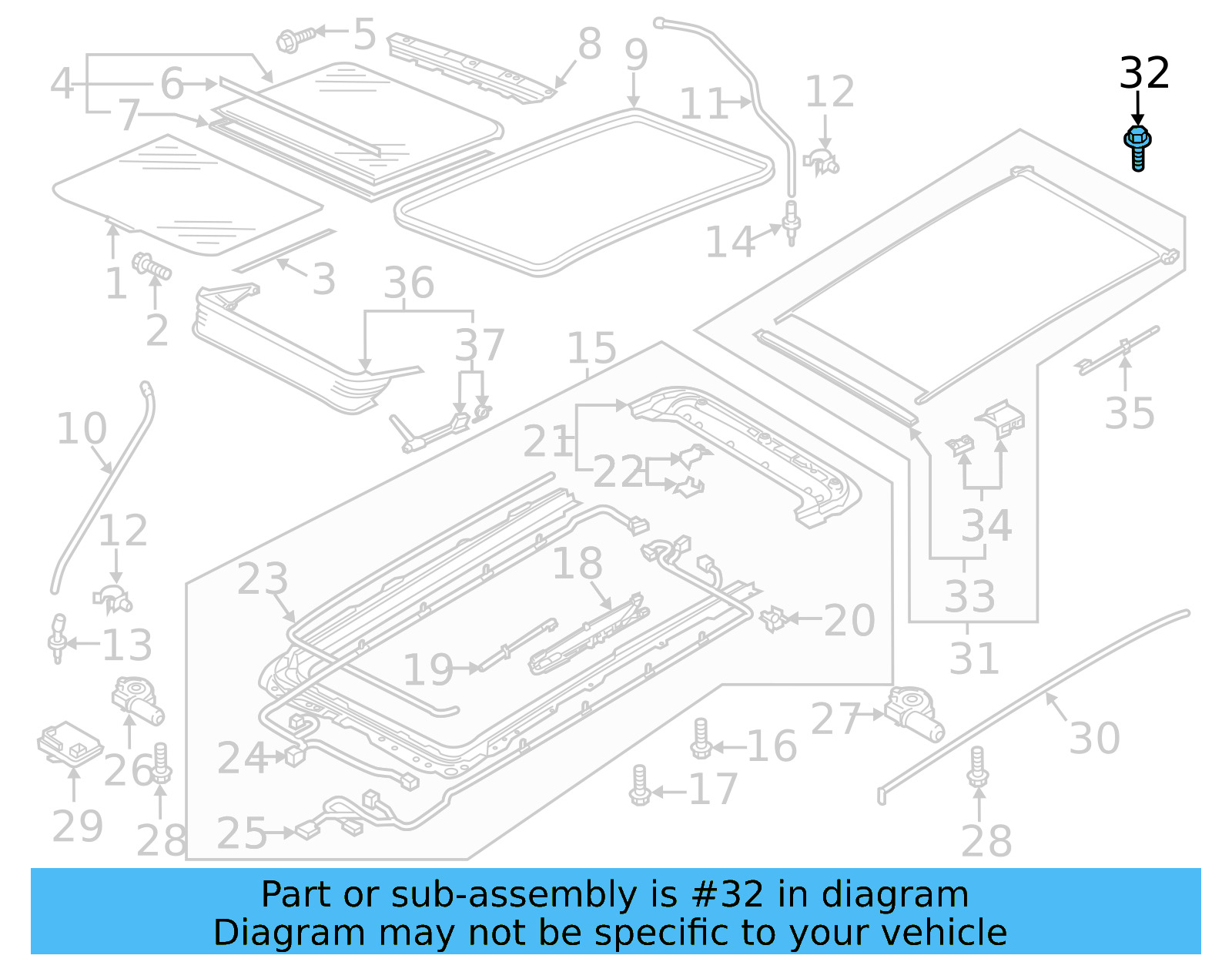 Sunshade Hardware Kit 8R0-898-057 - View 5