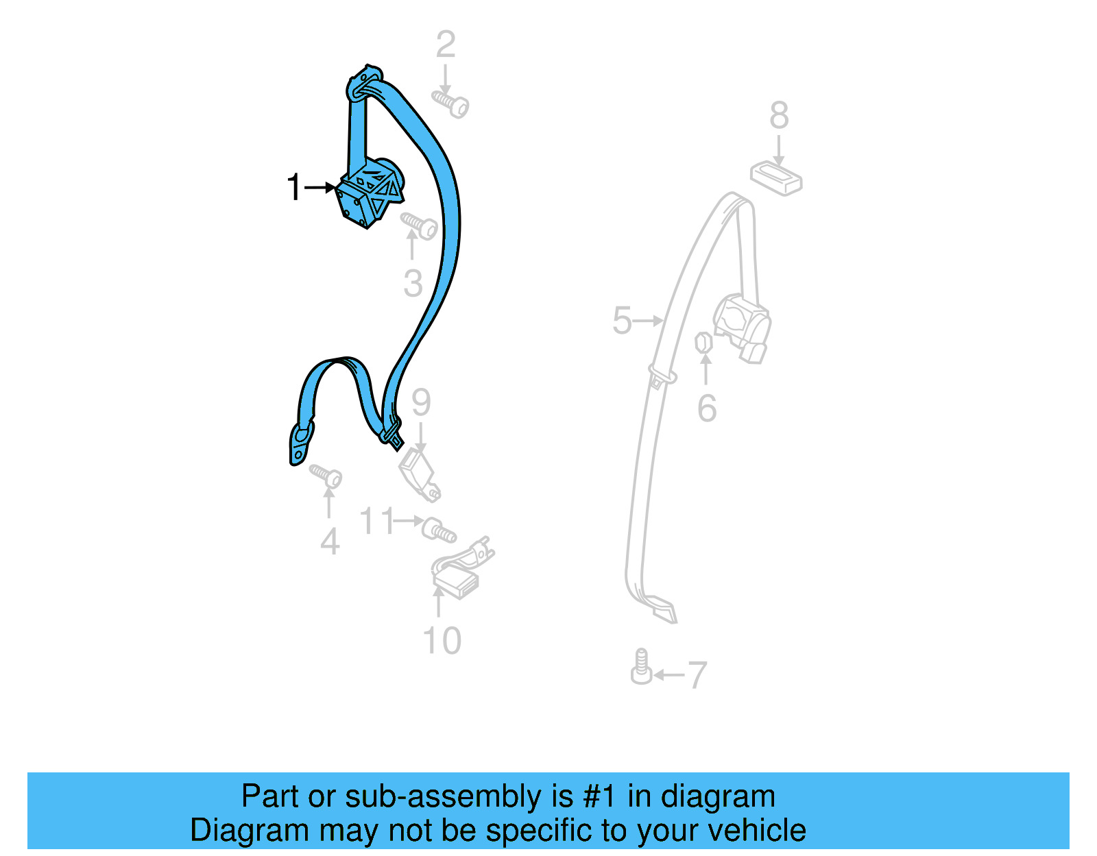 Seat Belt Lap And Shoulder Belt 7P0-857-805-E-HCP - View 6