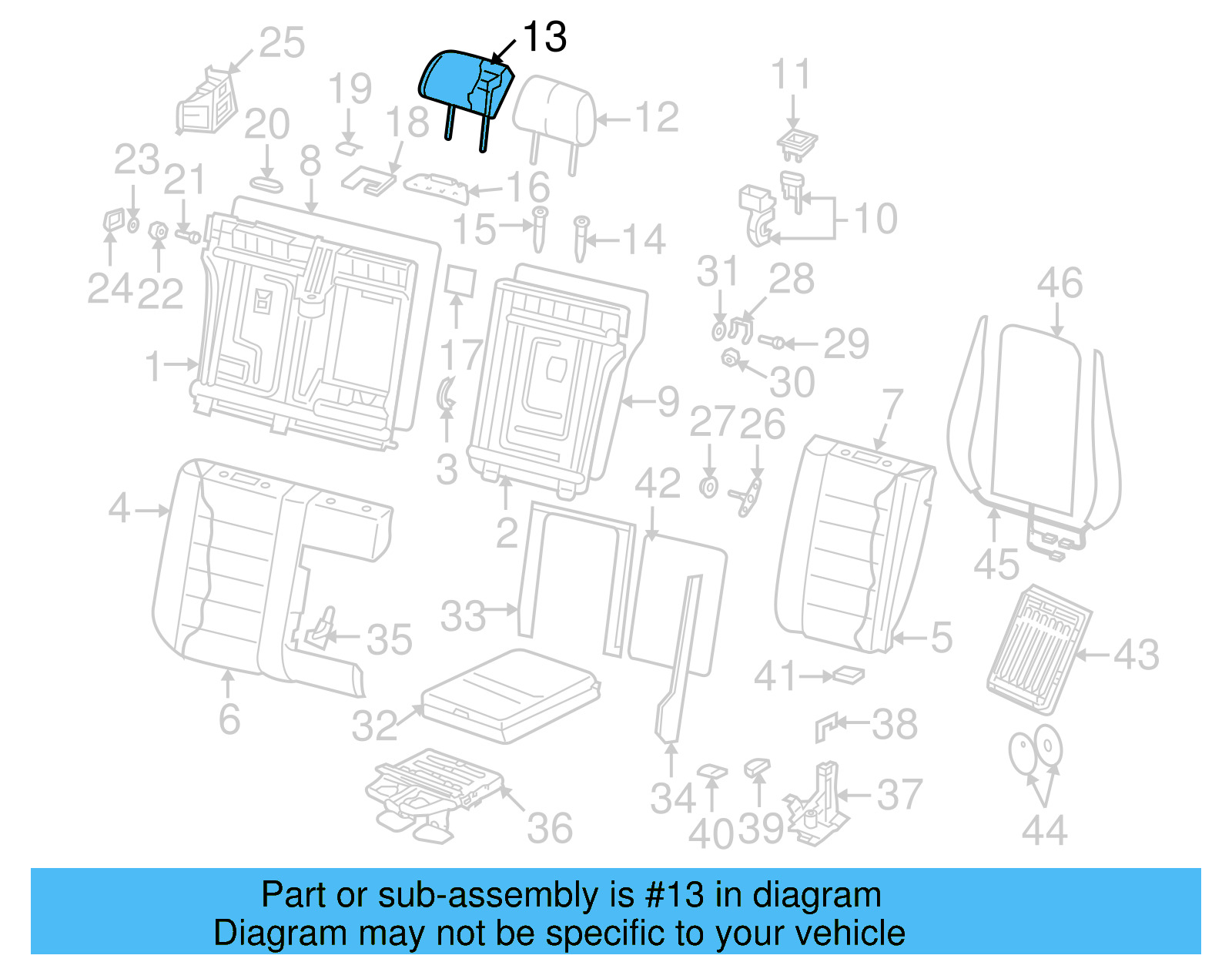 Headrest 7L6-885-900-Q-T98 - View 5