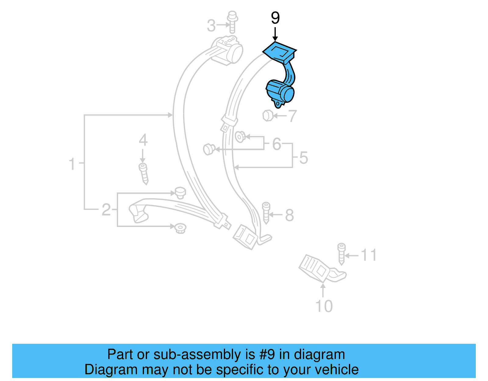 Seat Belt Guide 1K0-857-781-B-71N - View 6