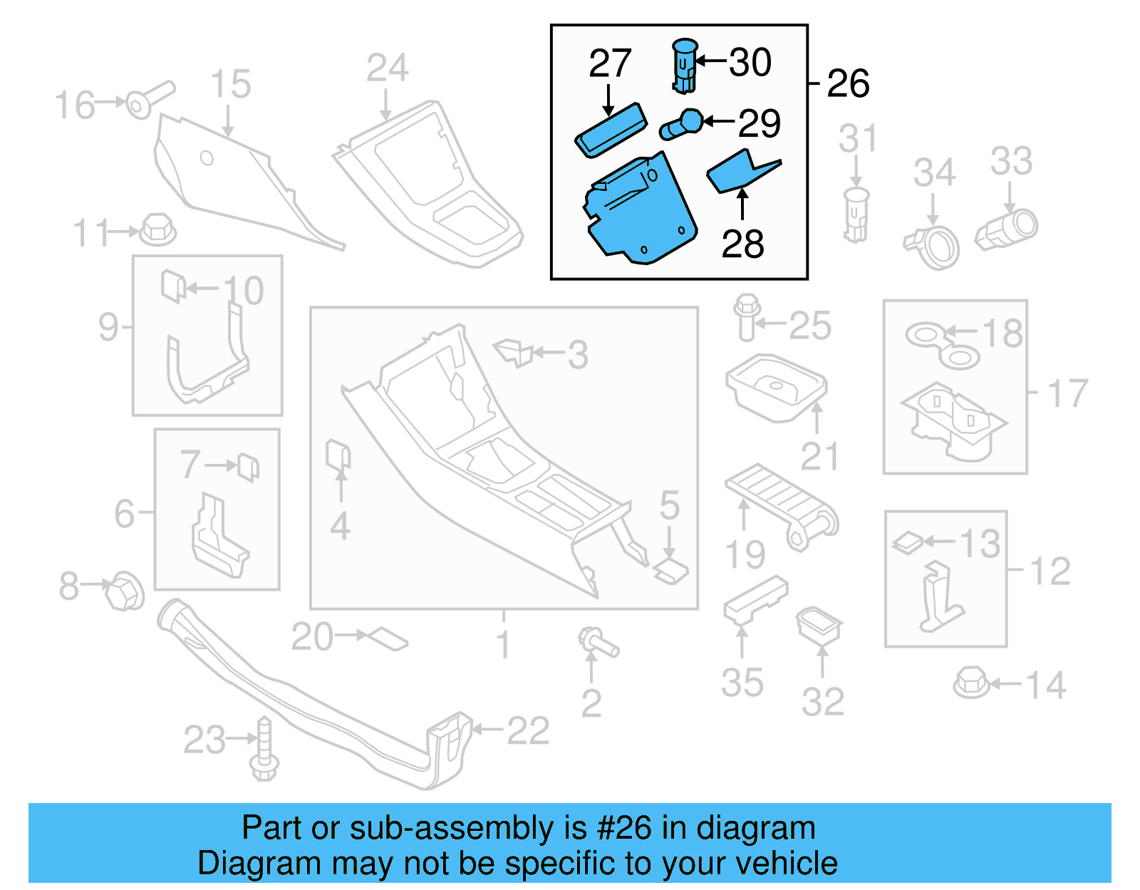 Storage Compartment 5N1-863-284-B-H67 - View 3