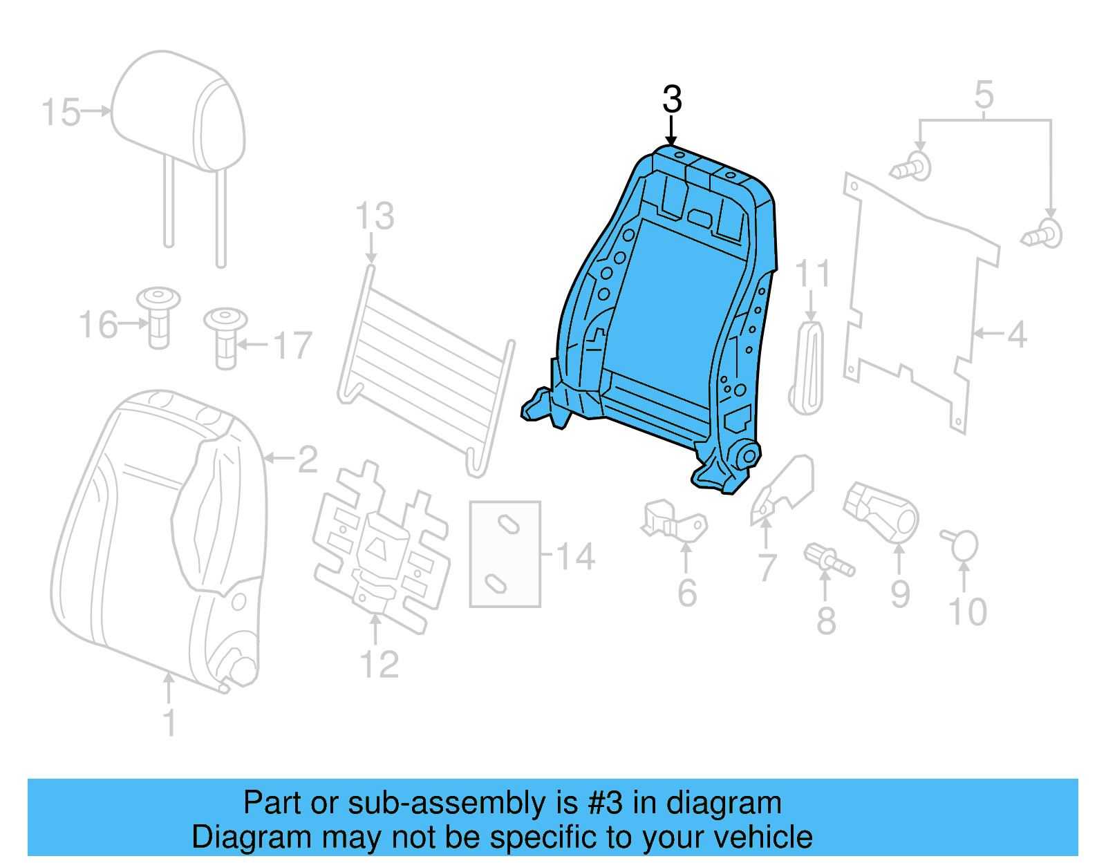 Seat Back Frame 5C6-881-046-P - View 9