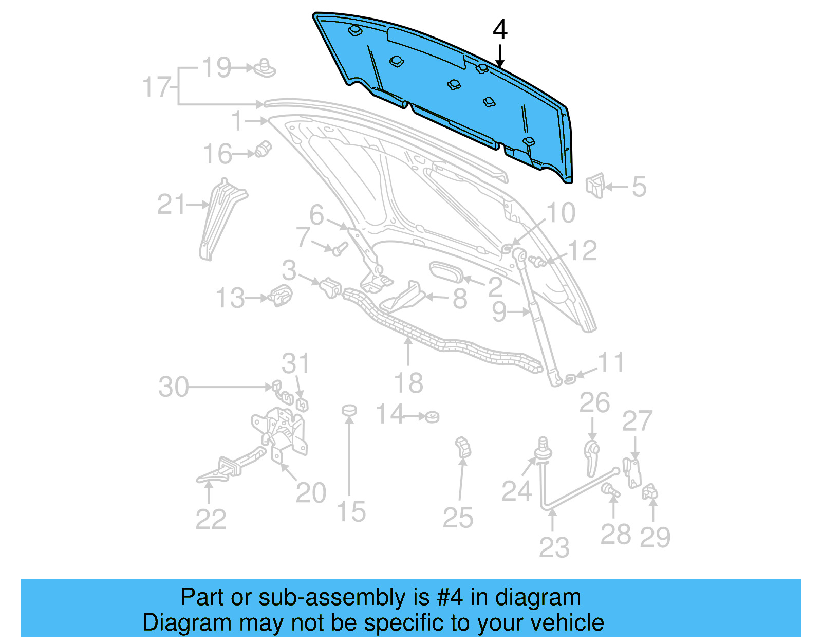Hood Insulation Pad 1J0-863-835-G - View 3