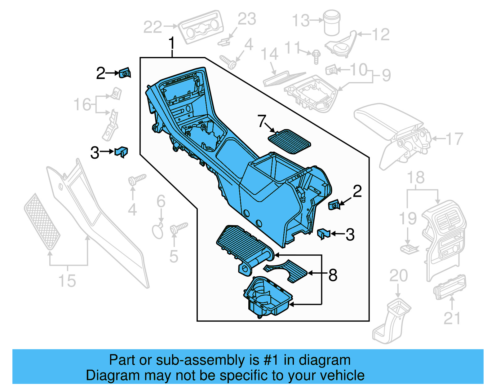 Front Console 5NN-863-241-G-82V - View 4