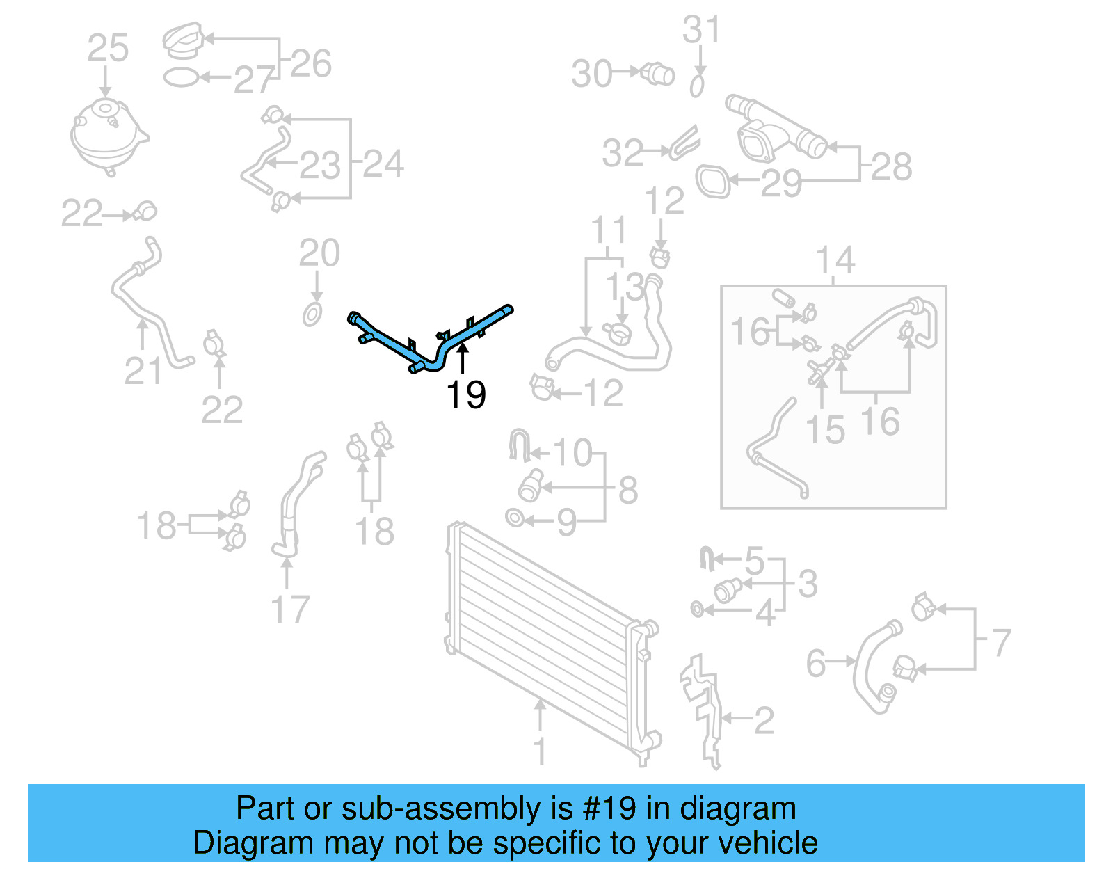 Water Pipe 03G-121-065-AA - View 3