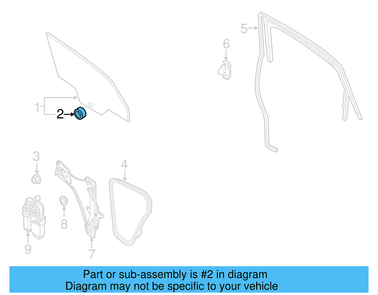 Door Glass Guide Pin 8K0-845-867 - View 9