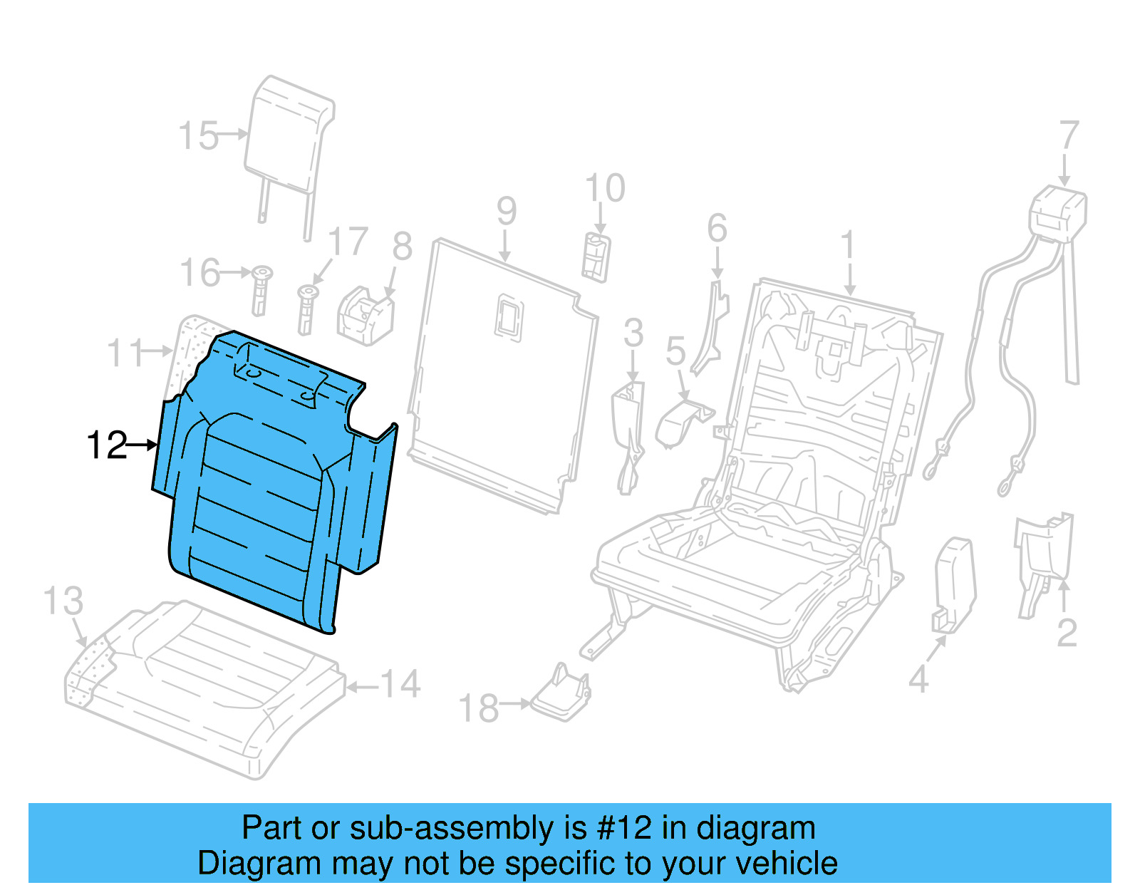 Seat Back Cover 3CN-888-806-K-AFA - View 4