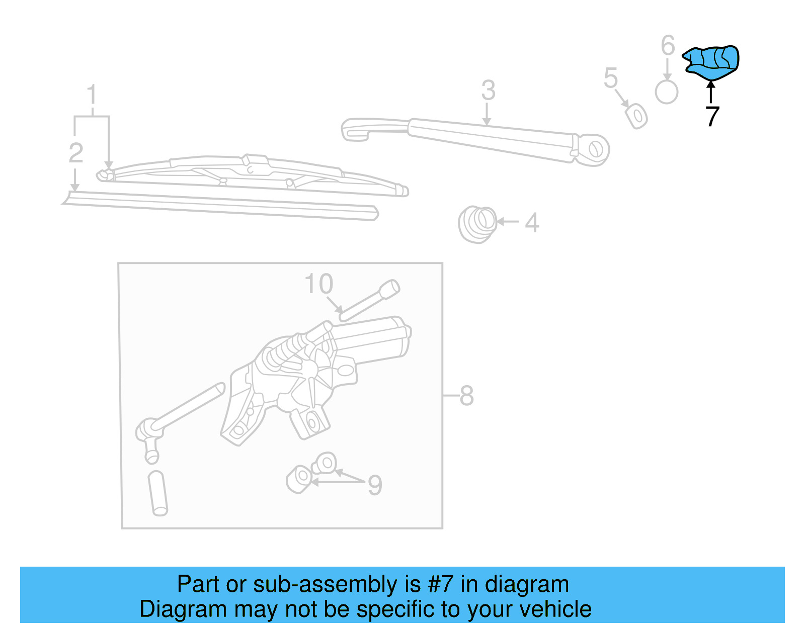 Wiper Arm Cap 7M3-955-435-01C - View 9