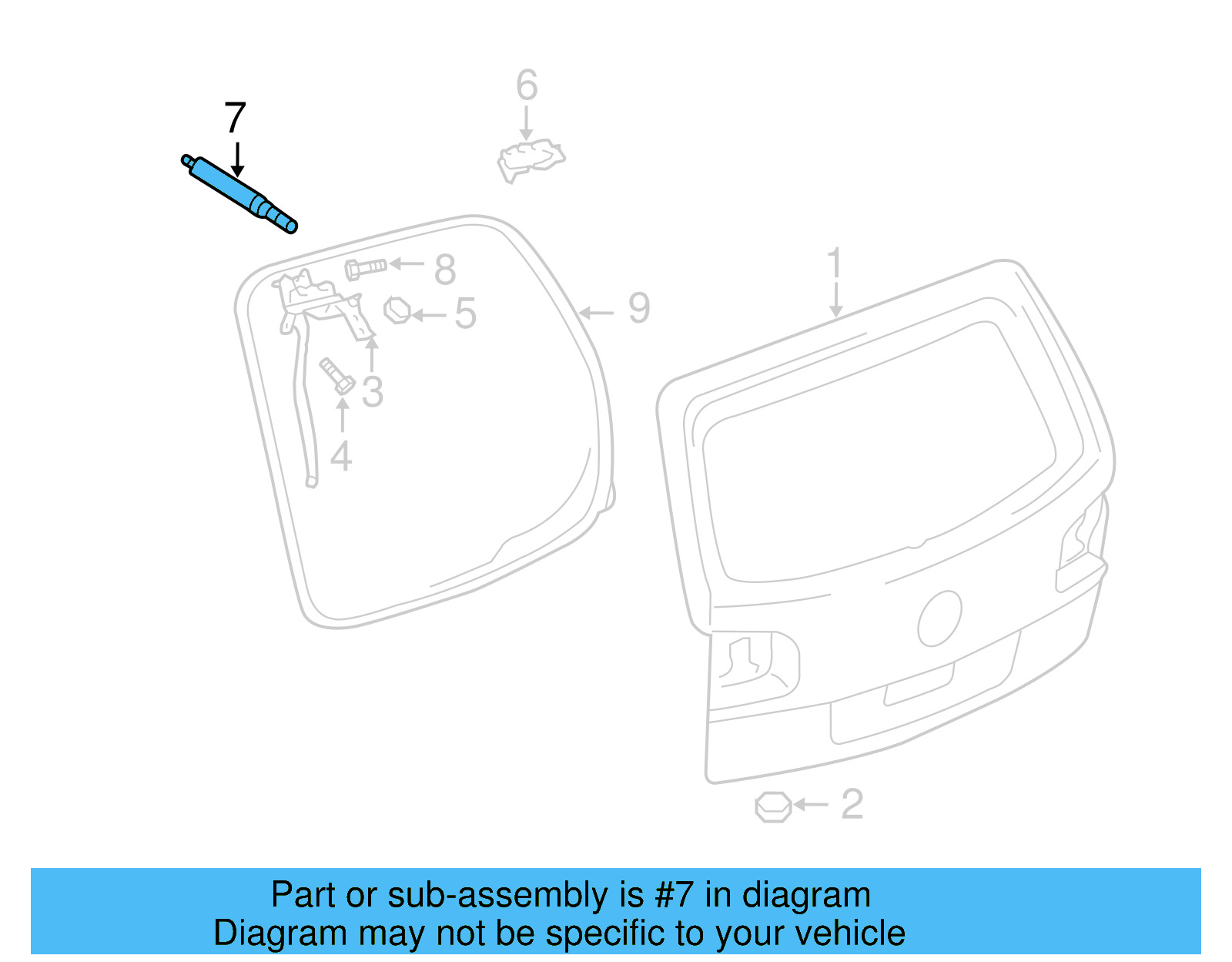 Support Cylinder 7L6-827-550-P - View 3