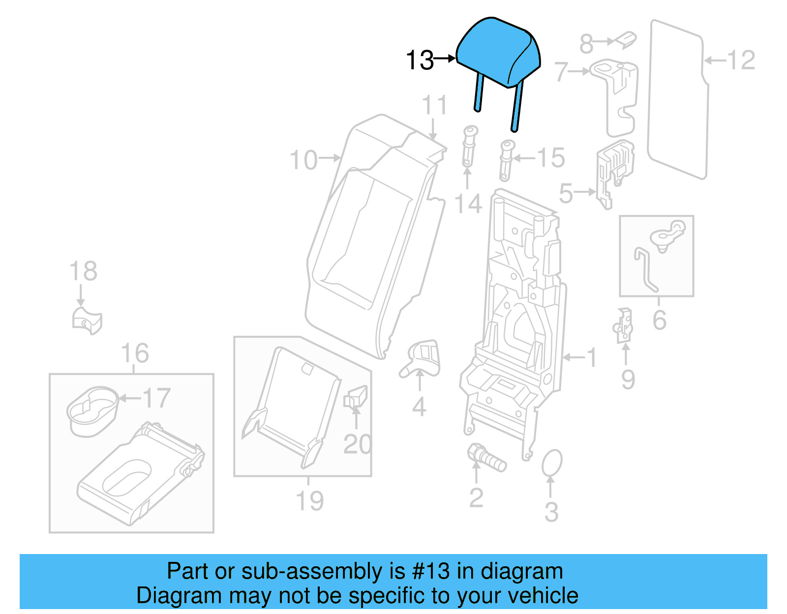 Headrest 7P6-885-900-K-VAQ - View 4