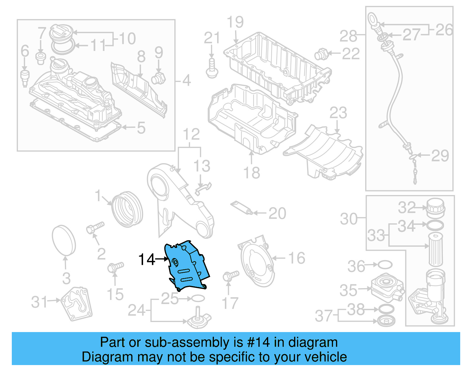 Center Timing Cover 038-109-147-D - View 11