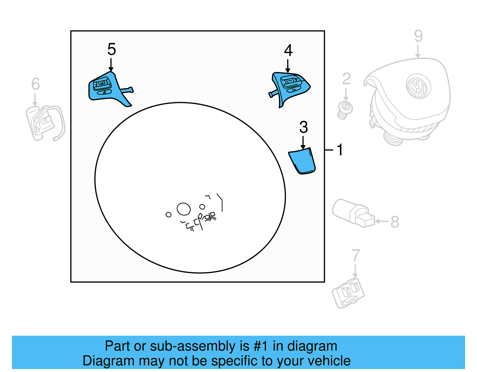 Steering Wheel 7P6-419-091-NGB - View 7